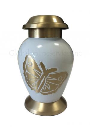Burford Pearl and Butterfly Keepsake Cremation Urn For Human Ashes