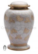 Butterflies Pearl White Adult Cremation Urn for Ashes