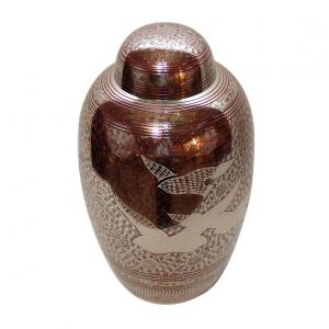7-inches Inches Doves Going Home Red Memorial Urn for Ashes