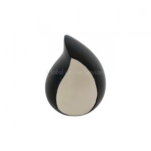 Truro Ebony & Silver Teardrop Keepsake Urn – A Timeless Memorial of Grace & Remembrance