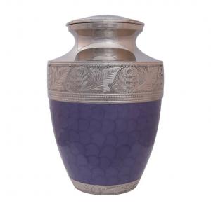 Embossed Large Purple Adult Ashes Urn for Funeral, Adult Cremation Urn