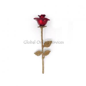 Red Stem Rose Ashes Keepsake Urn for Token Ashes