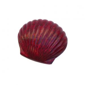 Brass Shell Keepsake Urn for Memorial Ashes, Red Urn