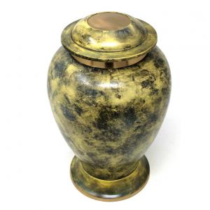 Large Yellow Brass metal Urn for Cremation Ashes