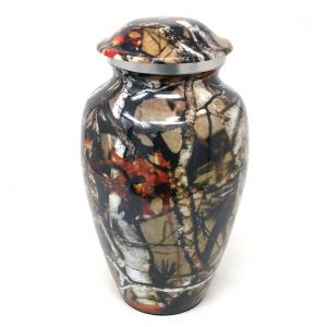 Large Aluminium Camouflage Cremation Urn+ FREE Small Aluminium Keepsake Urn (Large)