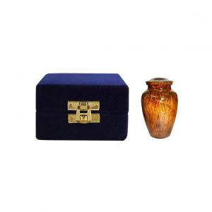 Golden Sunrise Keepsake Urn – Handcrafted Aluminium Memorial for Ashes