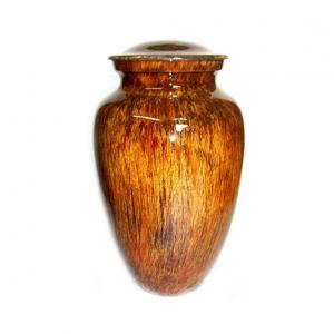 Sunrise Glassy Finish Aluminium Medium Urn for Cremation Ashes. (Medium)