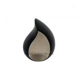 Midnight Reflection Teardrop Keepsake Urn – A Timeless Memorial in Matte Black & Nickel
