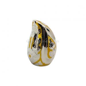Golden Harmony Engraved Teardrop Keepsake Urn – A Timeless Tribute to Love