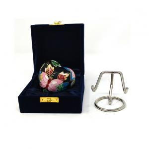 Beautiful Floral Butterfly Small Heart Keepsake Urn for Ashes (Black)