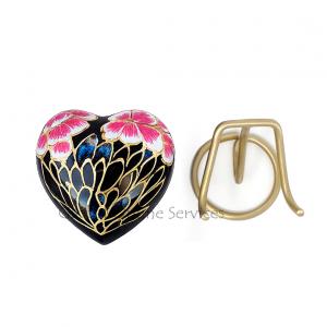 Floral Blush Heart Keepsake Mini Container for Cremation Ashes (Pink)