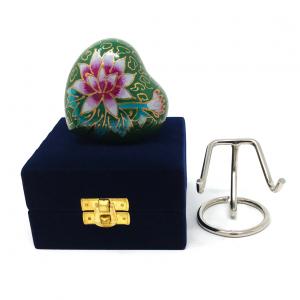 Small Green Floral Heart Keepsake Memorial Urn for Cremation Ashes (Green)