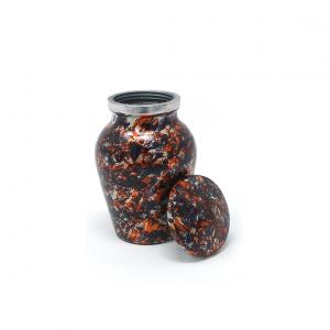 Elegant High-Gloss Floral Urn – Handcrafted Mini Aluminium Cremation Keepsake