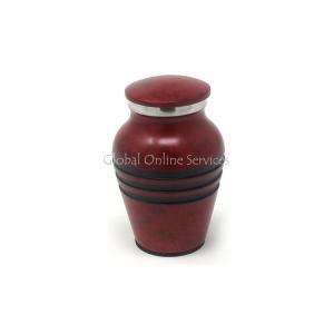 Mini Red Aluminium Urn for Human Ashes (Small)