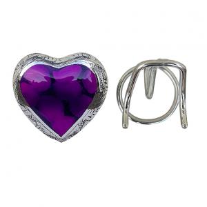 Funeral Leaf Urns, Mystic Purple Small Heart Keepsake Urn for Human Ashes (Purple)