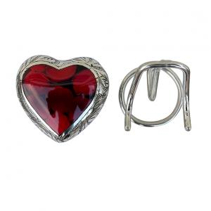 Funeral Leaf Urns, Mystic Red Small Heart Keepsake Urn for Human Ashes (Red)
