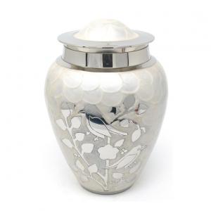 White blessing birds large adult ashes cremation urn