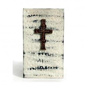 white Cremation Iron Urns Ashes, Cross Christ Urn For Human Ashes