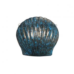 Pack Of Two Aqua Brass Keepsake Shell Urn for Small Human Ashes