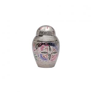 Pack of Two Farnham Pink Flower Engraved Dome Keepsake Urns