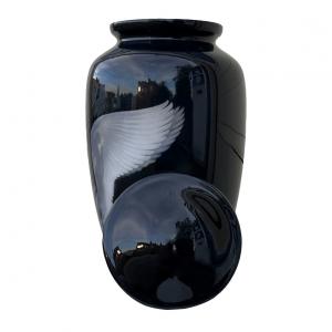 White Guardian Angle Design Large Adult Aluminium Memorial Urn For Ashes