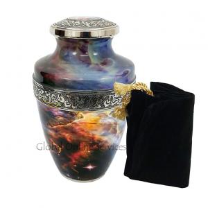 Spiral Space Galaxy Designed Large Adult Memorial Urn For Ashes.