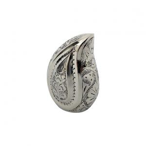 Torquay Silver Floral Engraved Teardrop Urn – A Graceful Tribute to Lasting Memories