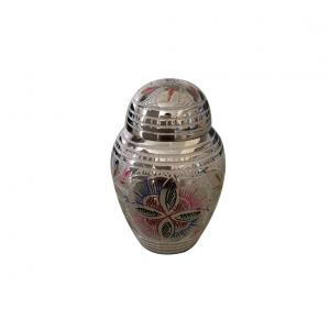 Flower Dome Brass Keepsake Cremation Urn For Human Ashes