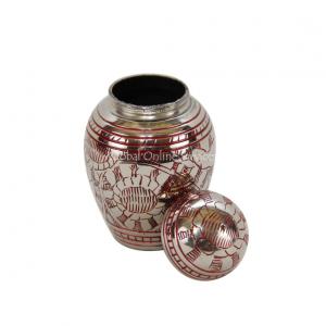 Dome Top Going Home Red Swirl Mini Keepsake Cremation Urn for Ashes