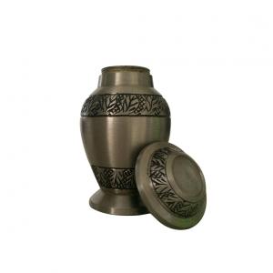 Tiny Classic Pewter Leaves Cremation Keepsake Urn For Ashes UK