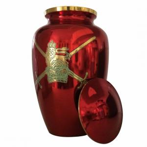 Large UK Military Symbol Red Color Memorlial Adult Urn For Ashes
