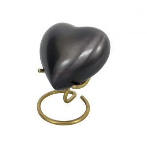 Pewter Pet Gray Heart Keepsake Small Urn for Funeral Ashes