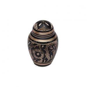 Westminster Black & Brass Floral Engraved Keepsake Urn