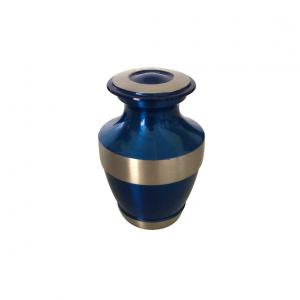 Whitby Grey and Teal Elegant Brass Small Memorial Keepsake Urn