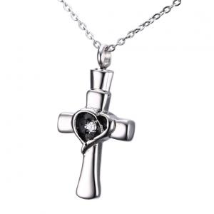 Cross and Heart Jewellery Keepsake Pendant for Cremation Ashes