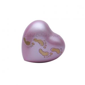 Child Paw Prints Sutton Rose Heart Keepsake Cremation Containers For Ashes