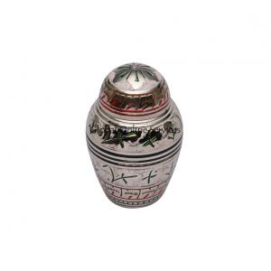 Silver and White Flower Engravings Memorial Urn Ashes for Human