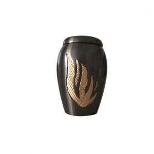 Newbury Golden Flame Mini Brass Keepsake Urn for Human Memorial Ashes