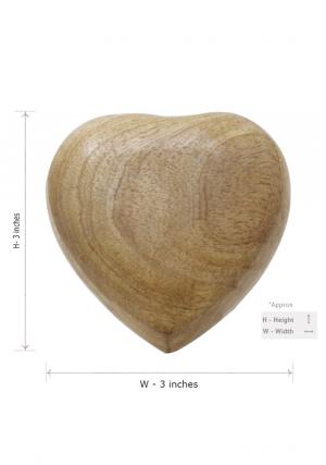 unpolished wooden heart keepsake urn for funeral human ashes