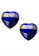 Pack Of Two Cambridge Blue Cremation Mini Heart Keepsake Urn for Ashes