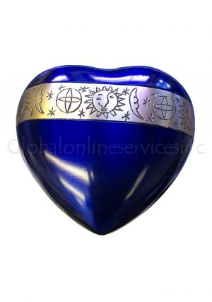 Cambridge Blue Cremation Mini Heart Keepsake Urn for Ashes