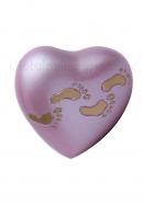 Child Paw Prints Sutton Rose Heart Keepsake Cremation Containers For Ashes