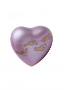 Child Paw Prints Sutton Rose Heart Keepsake Cremation Containers For Ashes