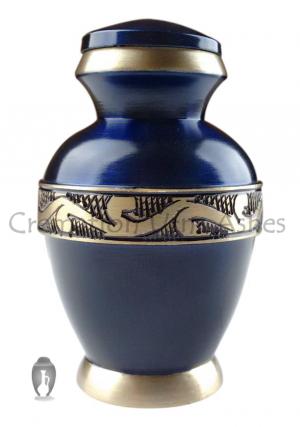 Classic Blue Memorial Keepsake Urn Ashes