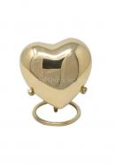 Classic Gold Coloured Heart Keepsake Urn, Small Memorial Urns