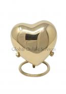 Classic Gold Coloured Heart Keepsake Urn, Small Memorial Urns