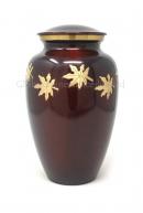 Classic Medium Falling Leaves Brass Cremation Urn For Human Ashes. (Medium)