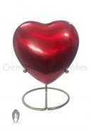 Classic Red Heart Adult Memorial Large Container for Human Ashes