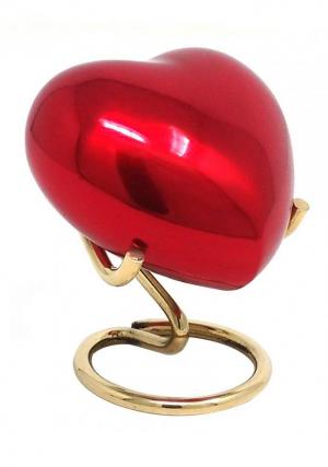 Classic Red Heart Keepsake Urn for Ashes, Memorial Heart Keepsake