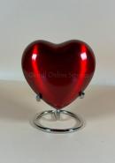 Classic Red Heart Keepsake Urn for Ashes, Memorial Heart Keepsake